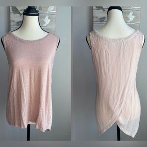 NEW CYNTHIA ROWLEY OPEN BACK LINEN TANK BLUSH PINK SIZE SMALL NWOT